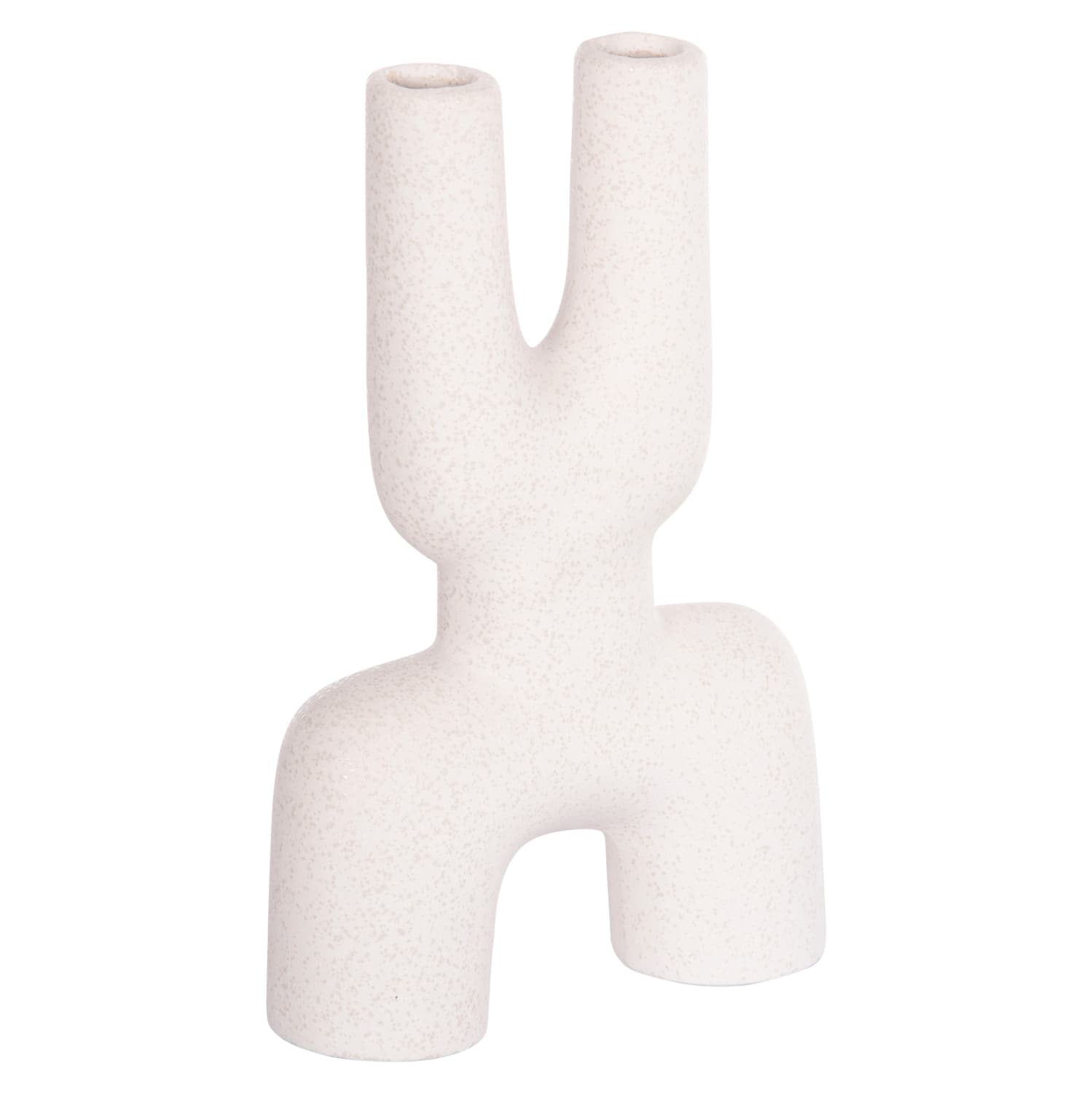 CERAMIC TABLE DECOR MANI OFF WHITE WITH CRYSTALLISATION 15.5x6x23.5Hcm.