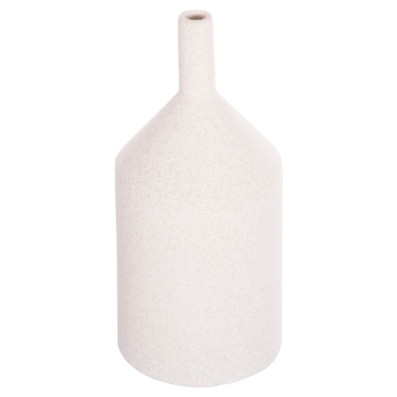 CERAMIC TABLE DECOR GALAD OFF WHITE WITH CRYSTALLIZATION Φ13,5x30,5Hcm.