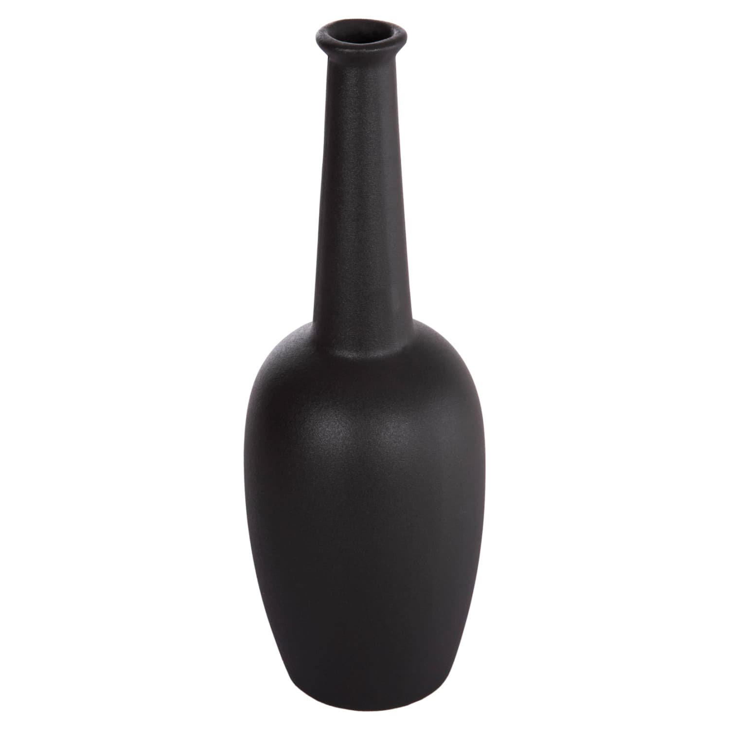 CERAMIC TABLE DECOR ELENDIL BLACK MATTE Φ10x30Hcm.