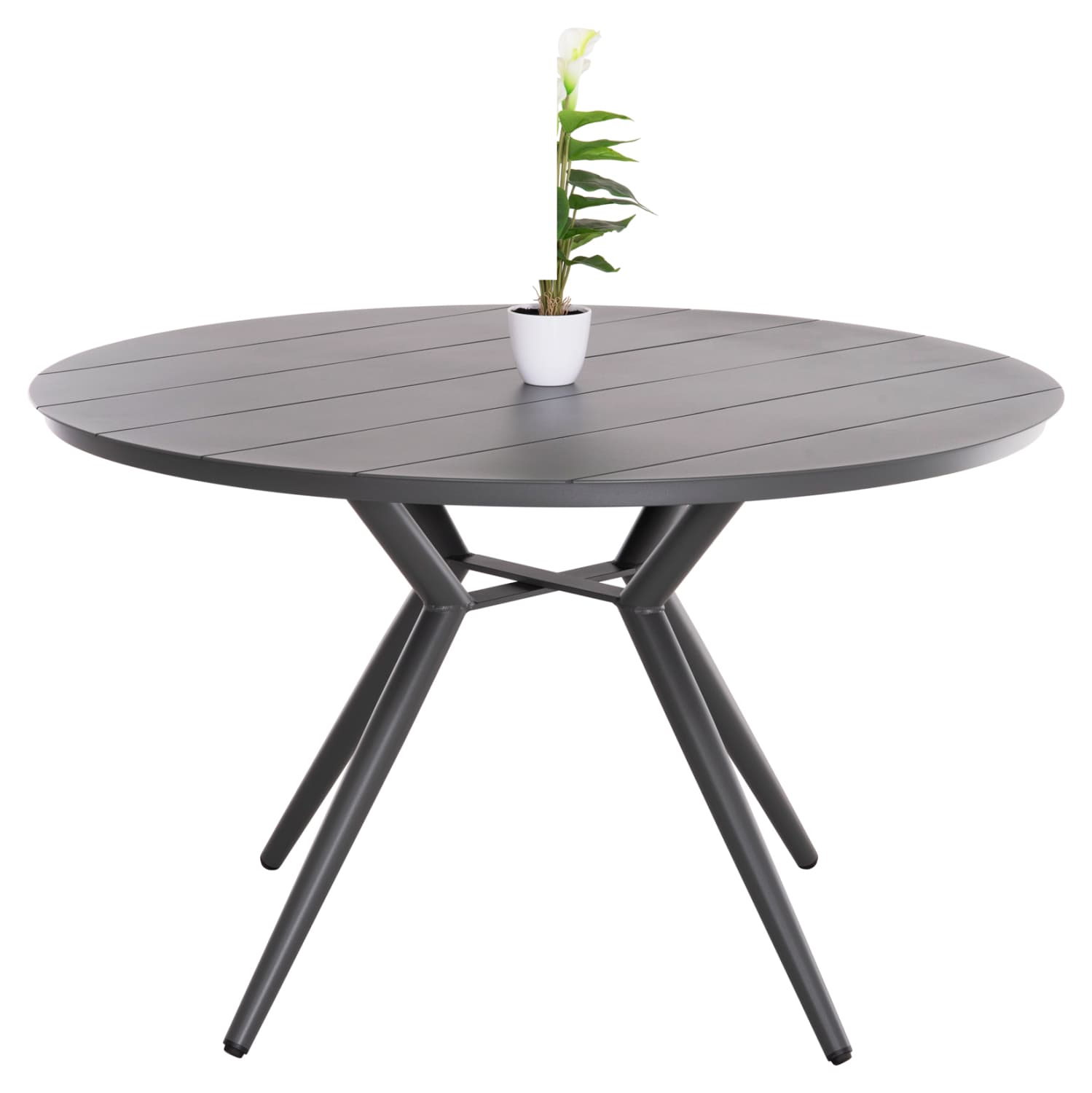 ROUND ALUMINUM TABLE HIGER GREY Φ126x74Hcm.