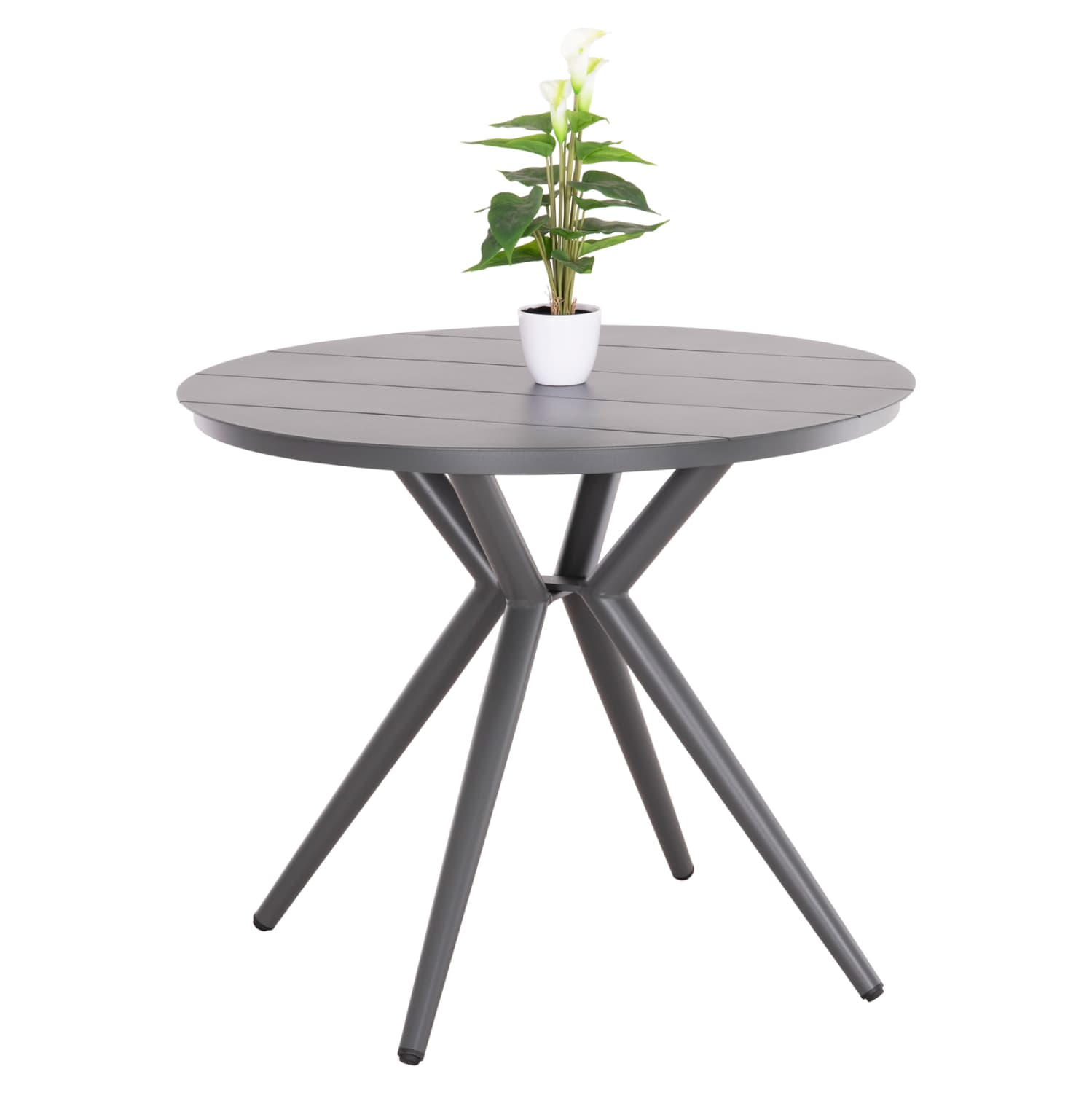 OUTDOOR TABLE ROUND HIGER GREY ALUMINUM Φ90Χ74Hcm.