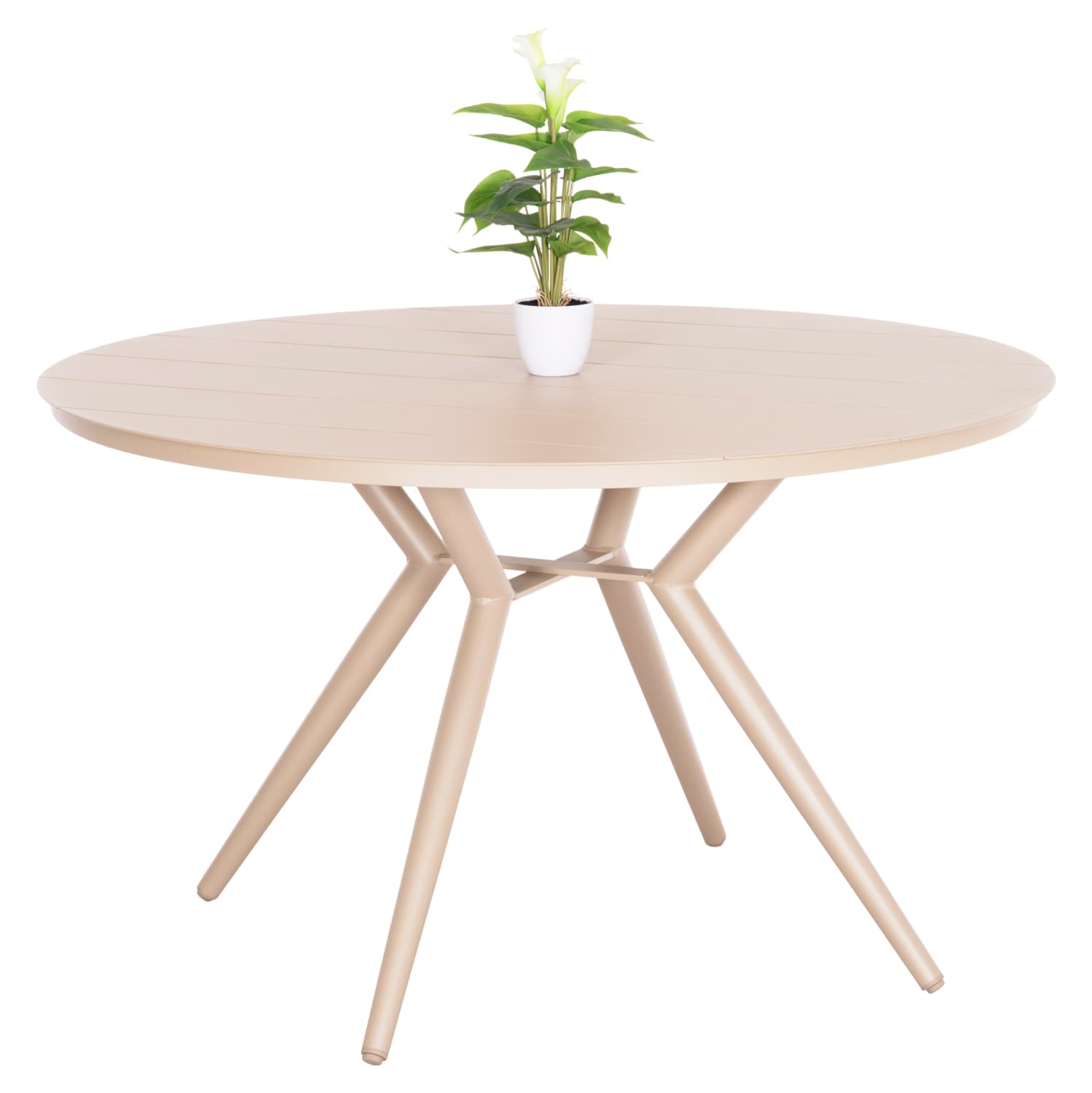 ROUND ALUMINUM TABLE HIGER CAPPUCCINO Φ126x74Hcm.