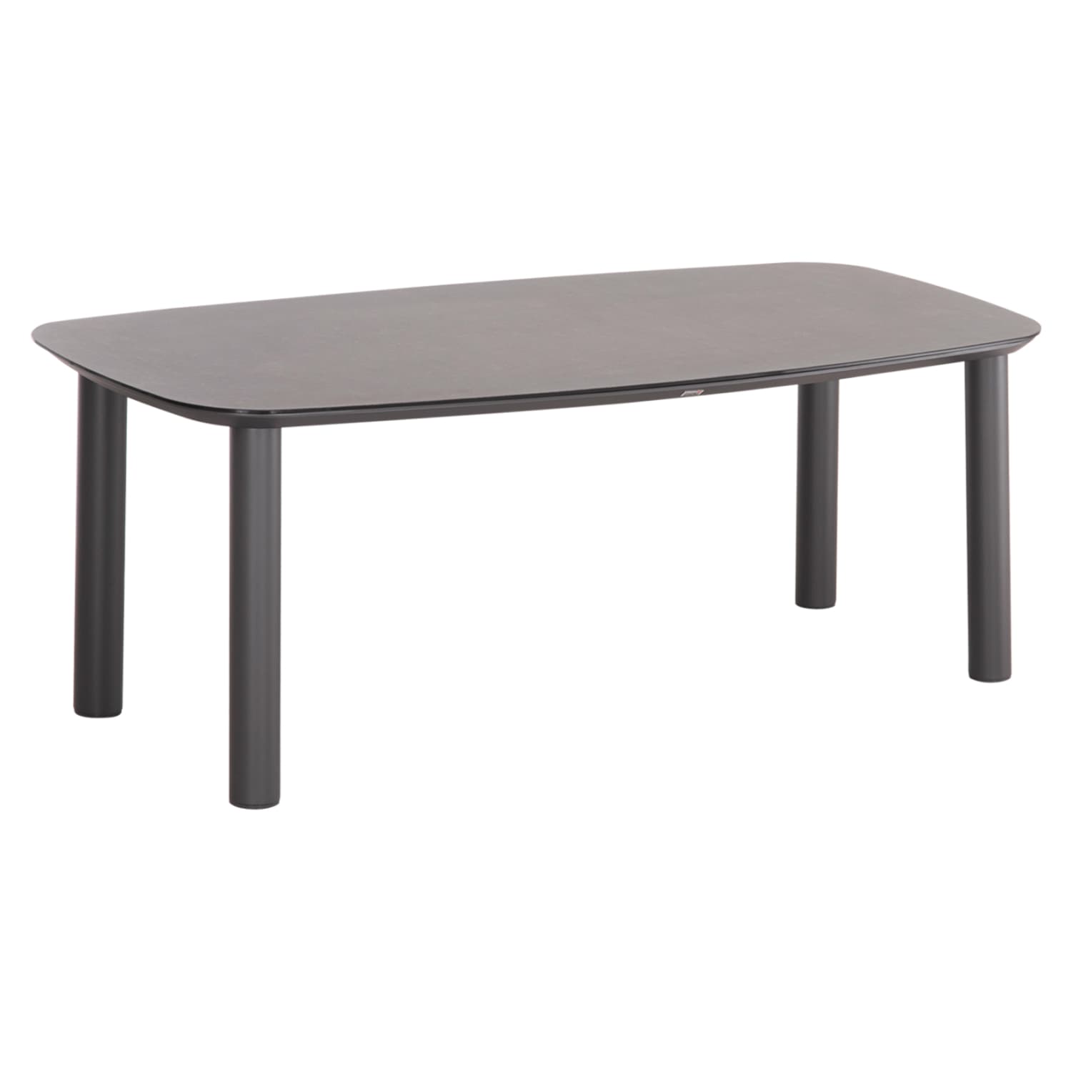 OUTDOOR DINING TABLE DOSUN DARK GREY ALUMINUM-3D PRINT GLASS TOP IN CERAMIC LOOK 220x100x75H