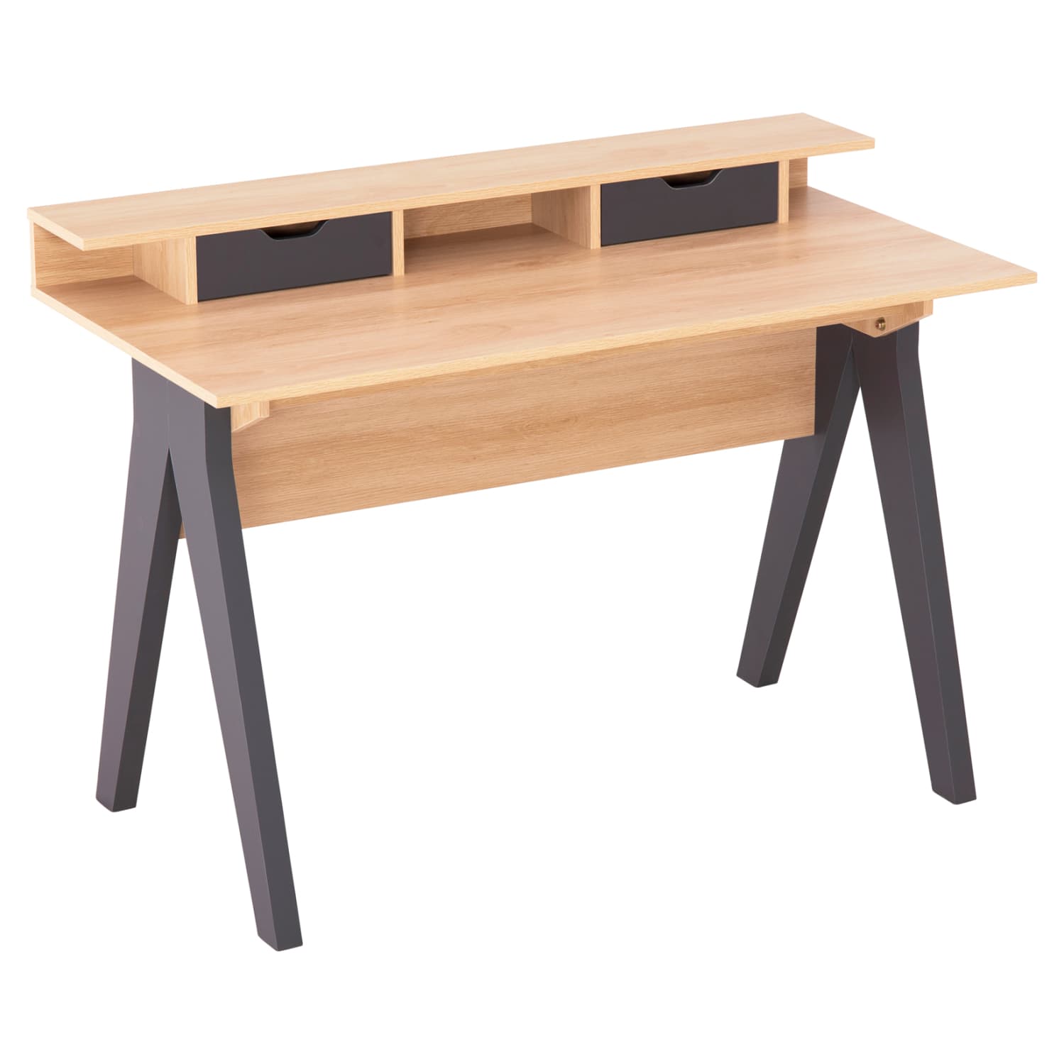 DESK REXIN MELAMINE IN SONAMA-GREY 120x19-59x75-85.5Hcm..