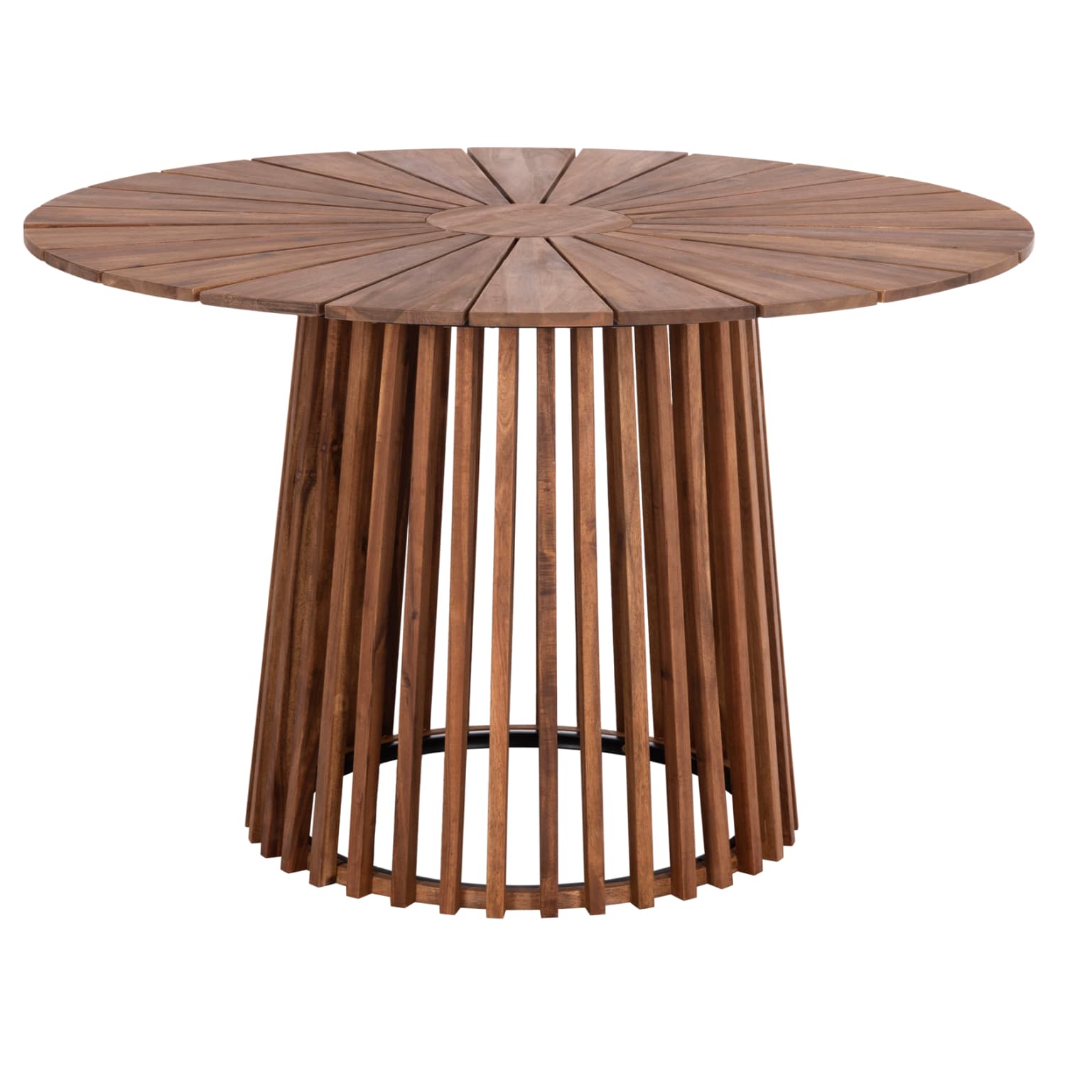 OUTDOOR DINING TABLE CRISTOBAL ACACIA WOOD-METAL Φ120x76Hcm.