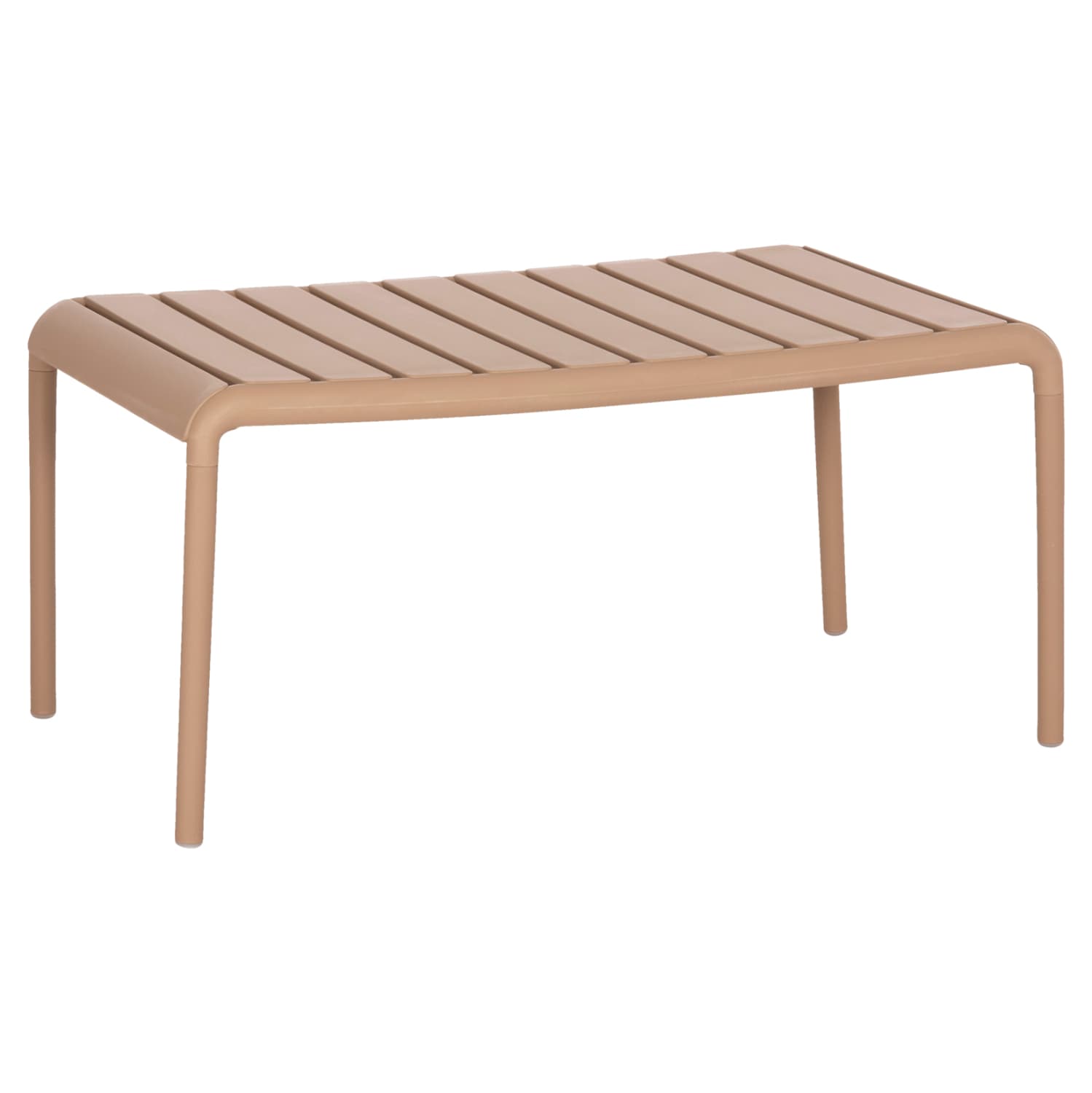 OUTDOOR COFFEE TABLE KORVER POLYPROPYLENE IN CAPPUCCINO 100x60x46Hcm.