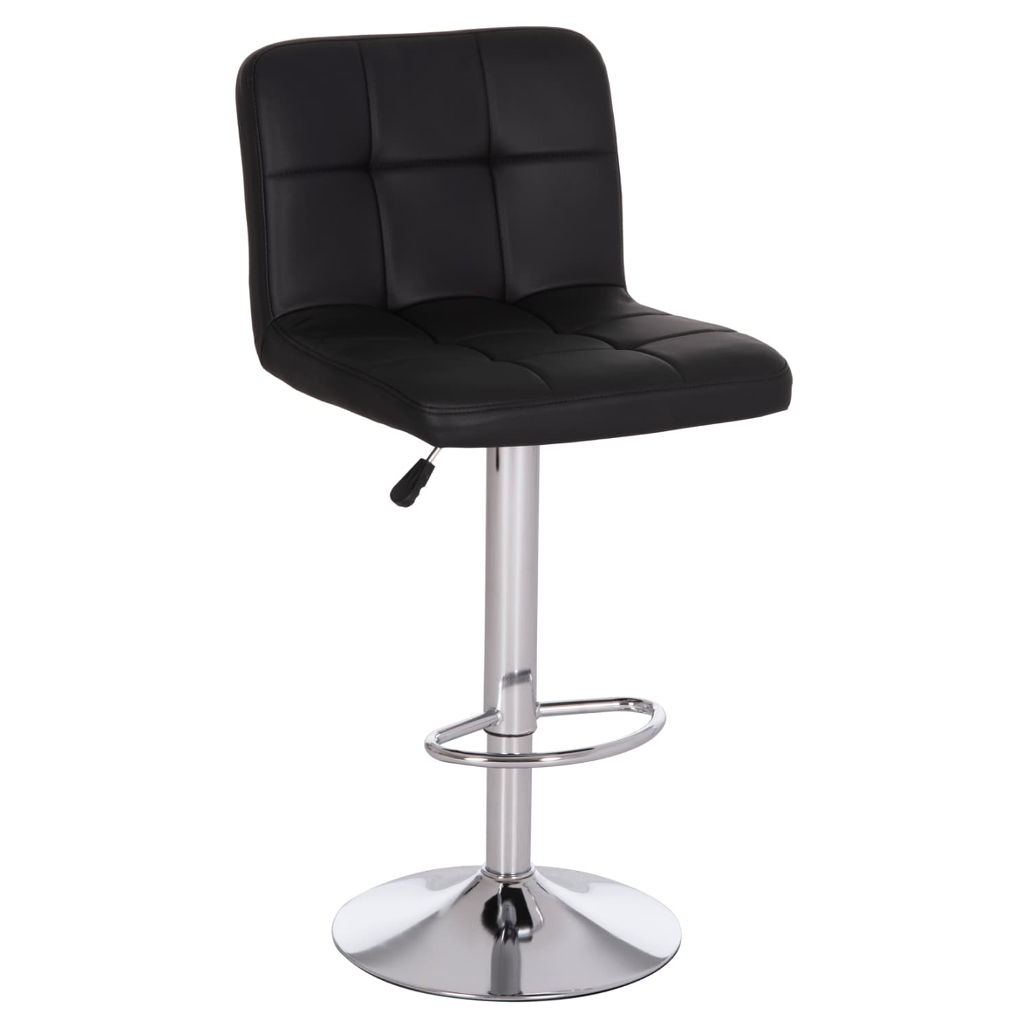BAR STOOL SWIVELING DIANA BLACK PU--CHROMED METAL 44x52x109Hcm.