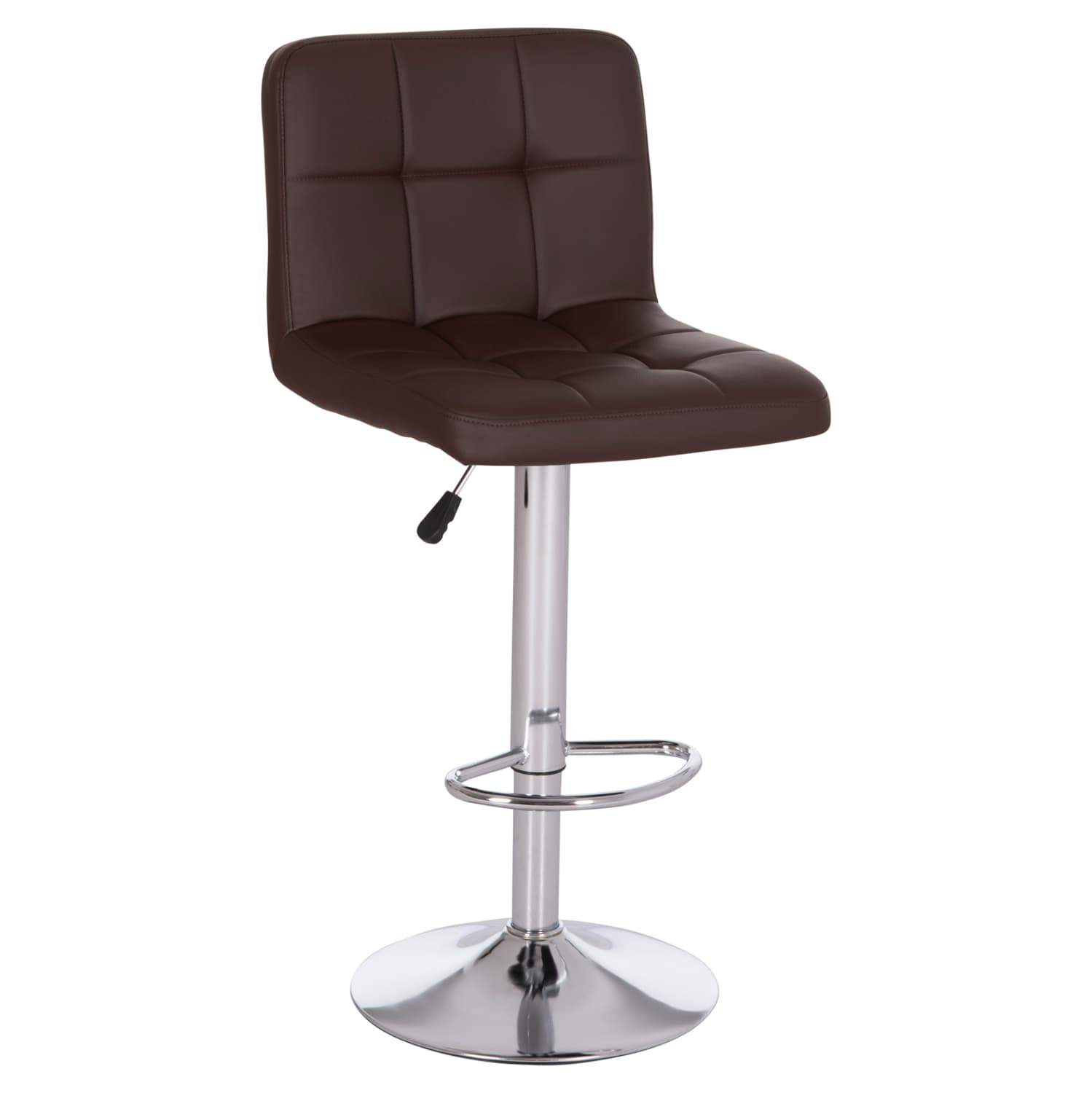 BAR STOOL SWIVELING DIANA BROWN PU--CHROMED METAL 44x52x109Hcm.