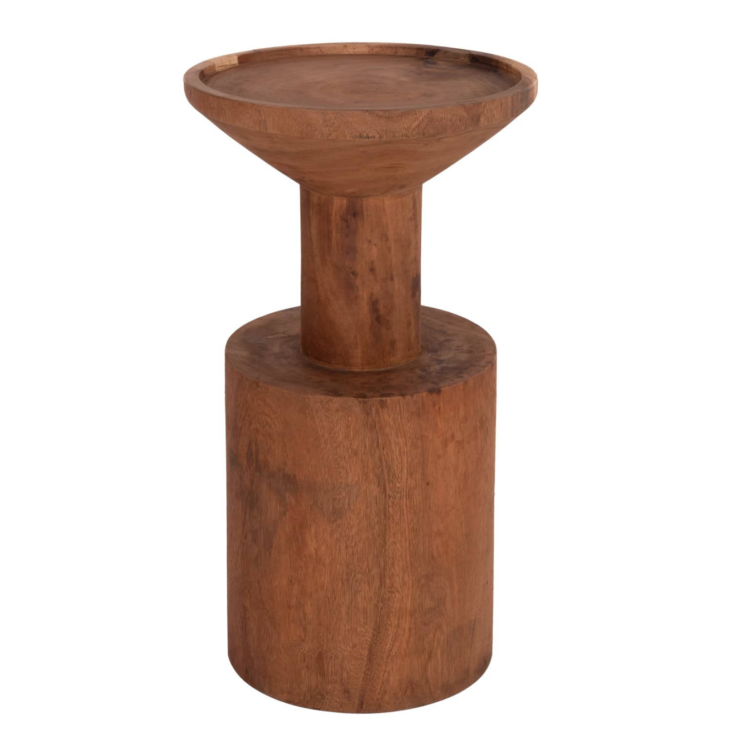 SIDE TABLE BERMAL SOLID SUAR WOOD IN NATURAL COLOR Φ35x65Hcm.
