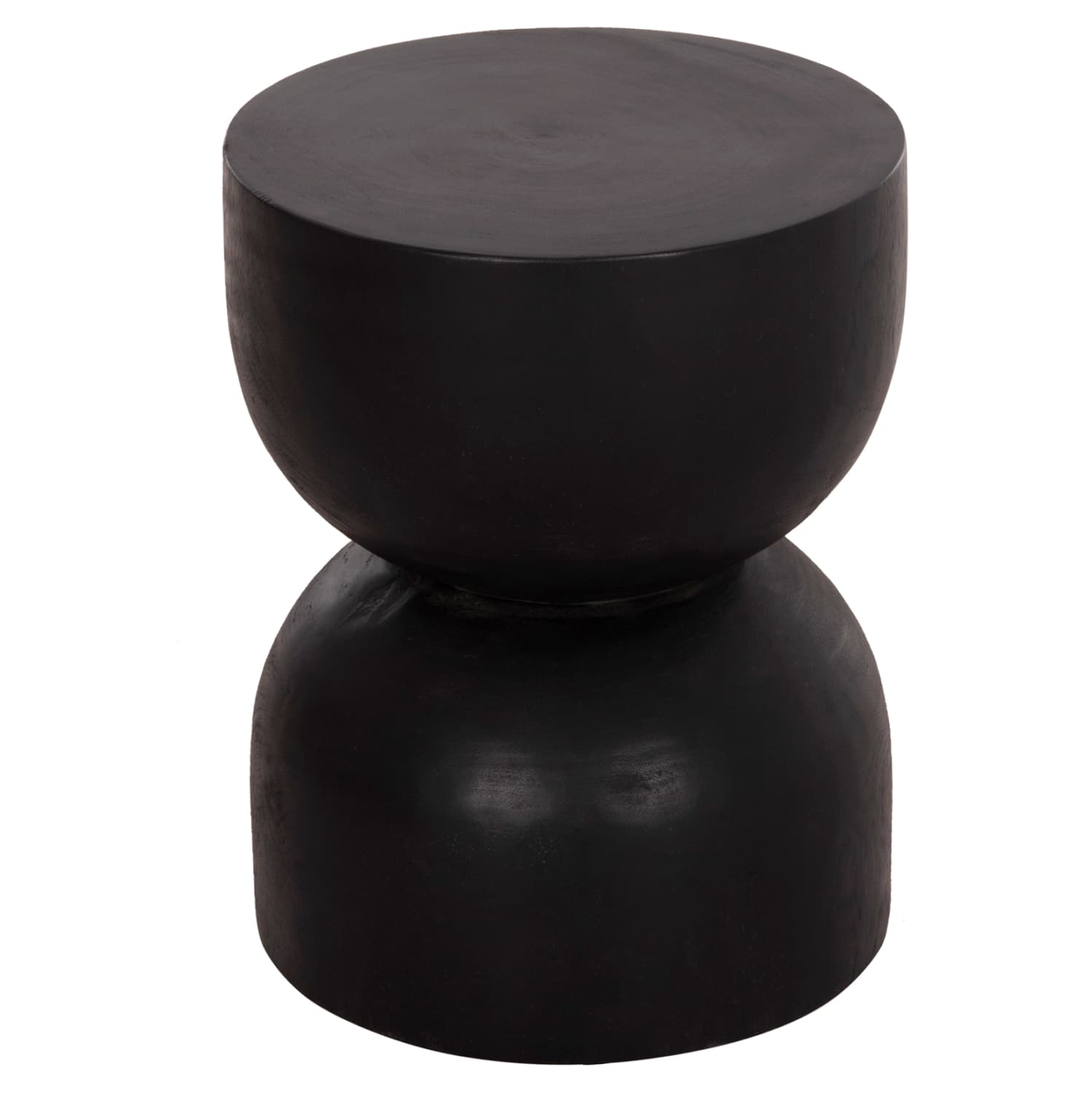 ROUND STOOL FEBRY SOLID SUAR WOOD IN BLACK Φ35x45Hcm.