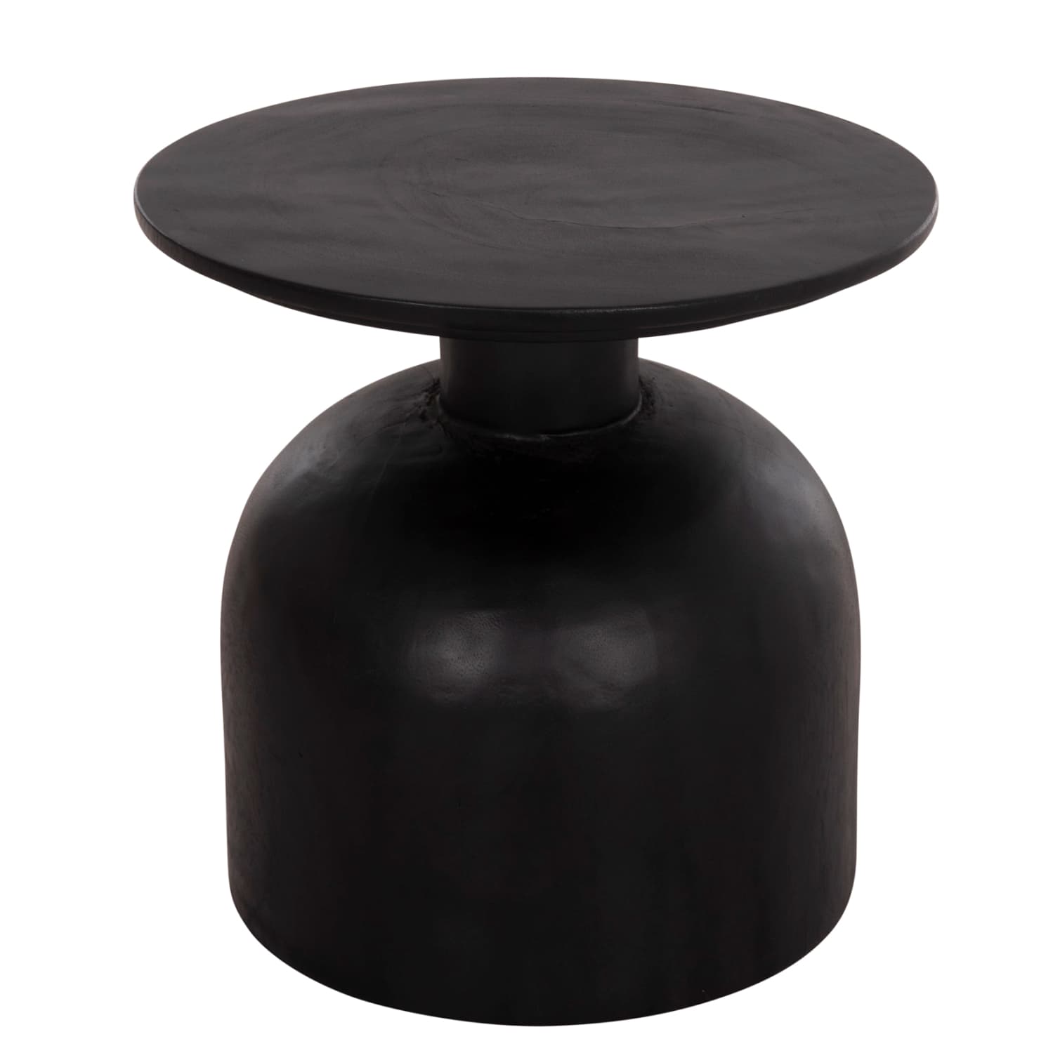 SIDE TABLE ROUND PUMBE-s SOLID SUAR WOOD IN BLACK COLOR Φ40x40Hcm.
