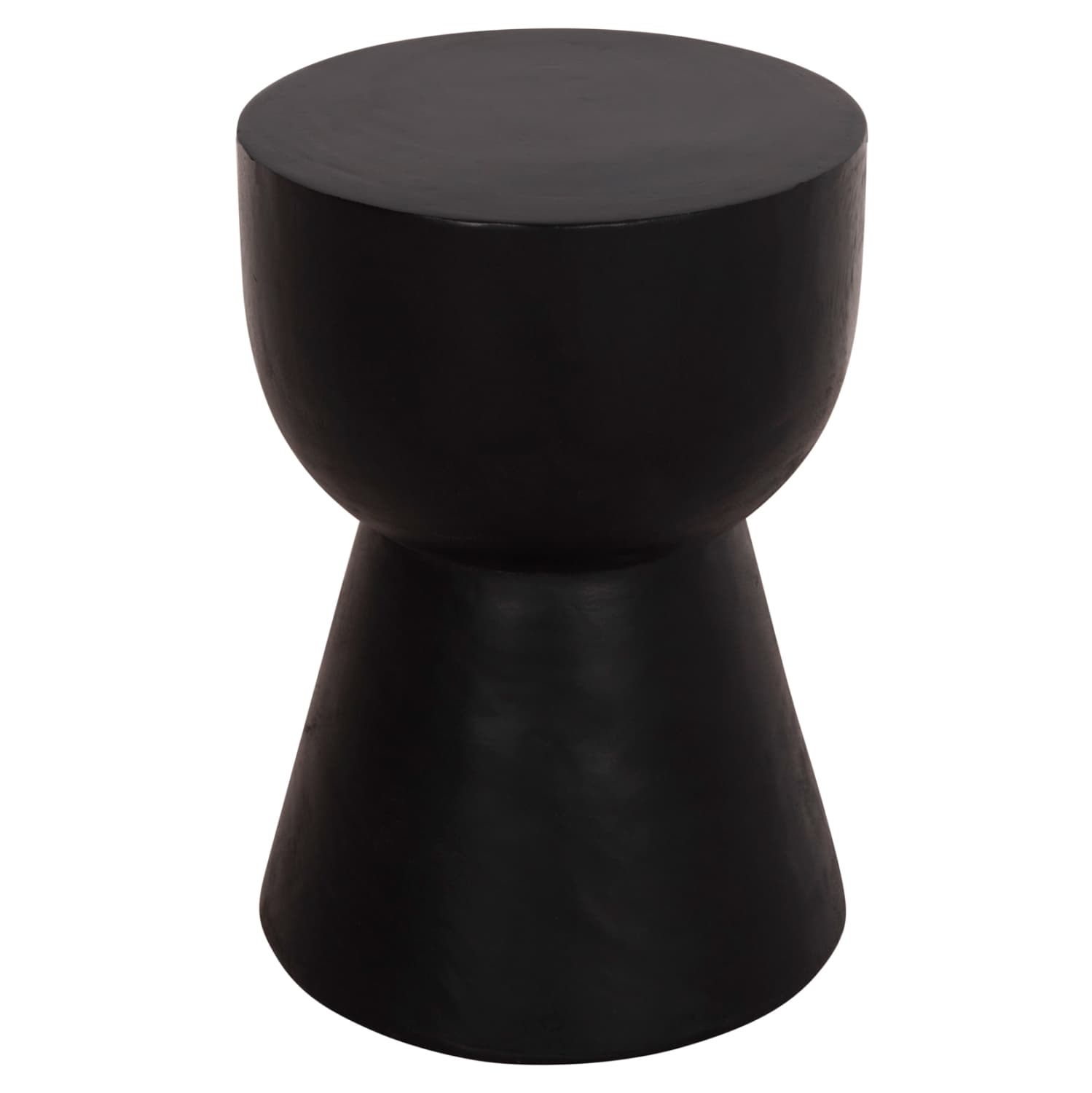 ROUND STOOL MAMBA SOLID SUAR WOOD IN BLACK COLOR Φ30x45Hcm.