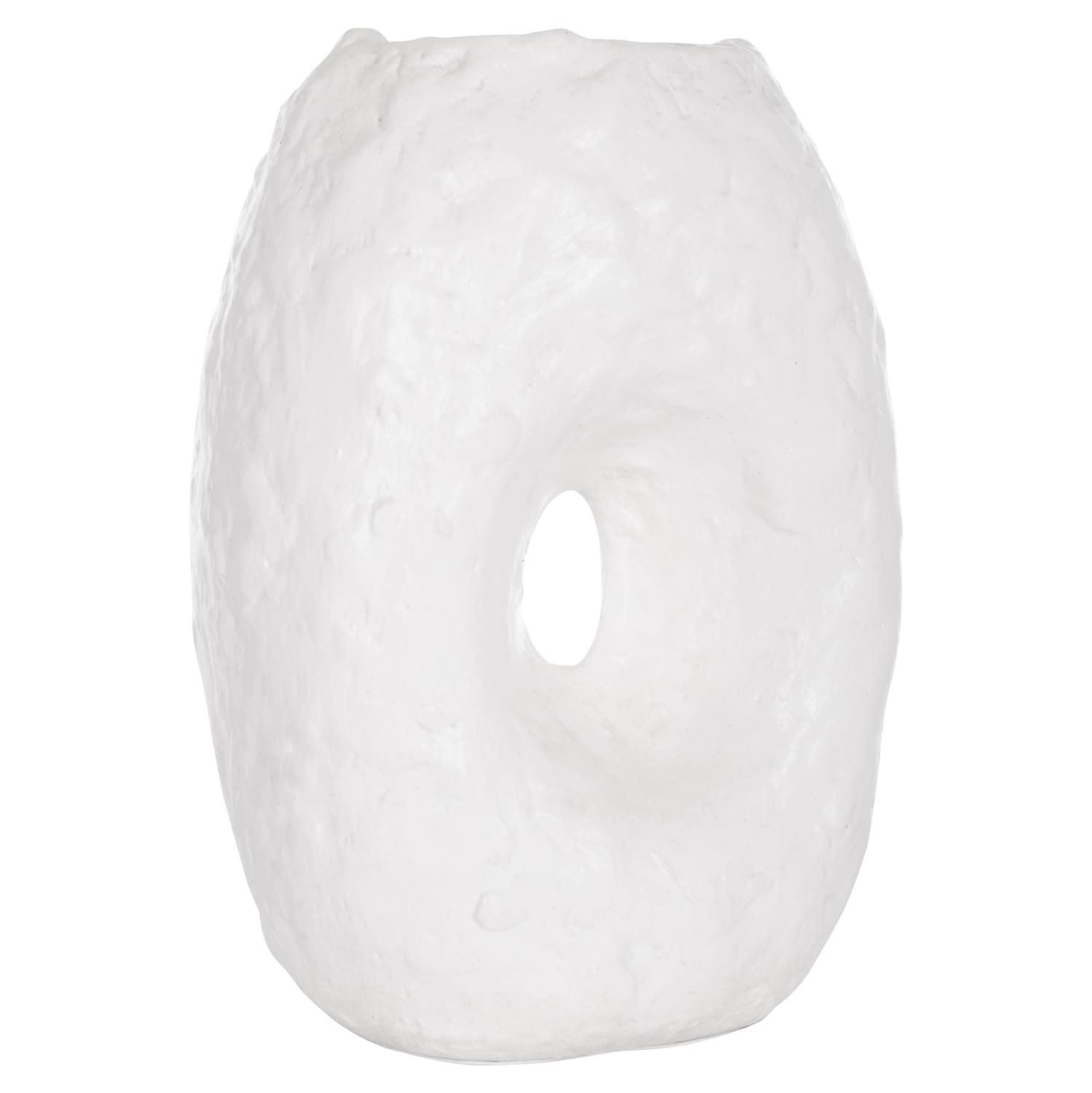 DECORATIVE TABLE VASE NAMENTIS TERRACOTA IN WHITE COLOR--26.5x16x36.5Hcm.