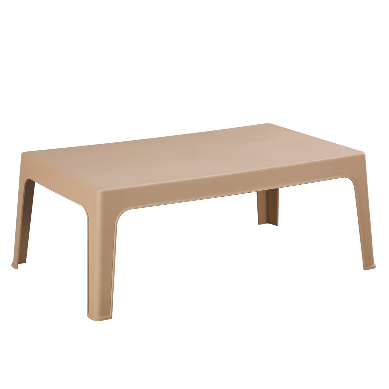 RECTANGULAR COFFEE TABLE SLEEK POLYPROPYLENE IN CAPPUCCINO 105x64x40Hcm.