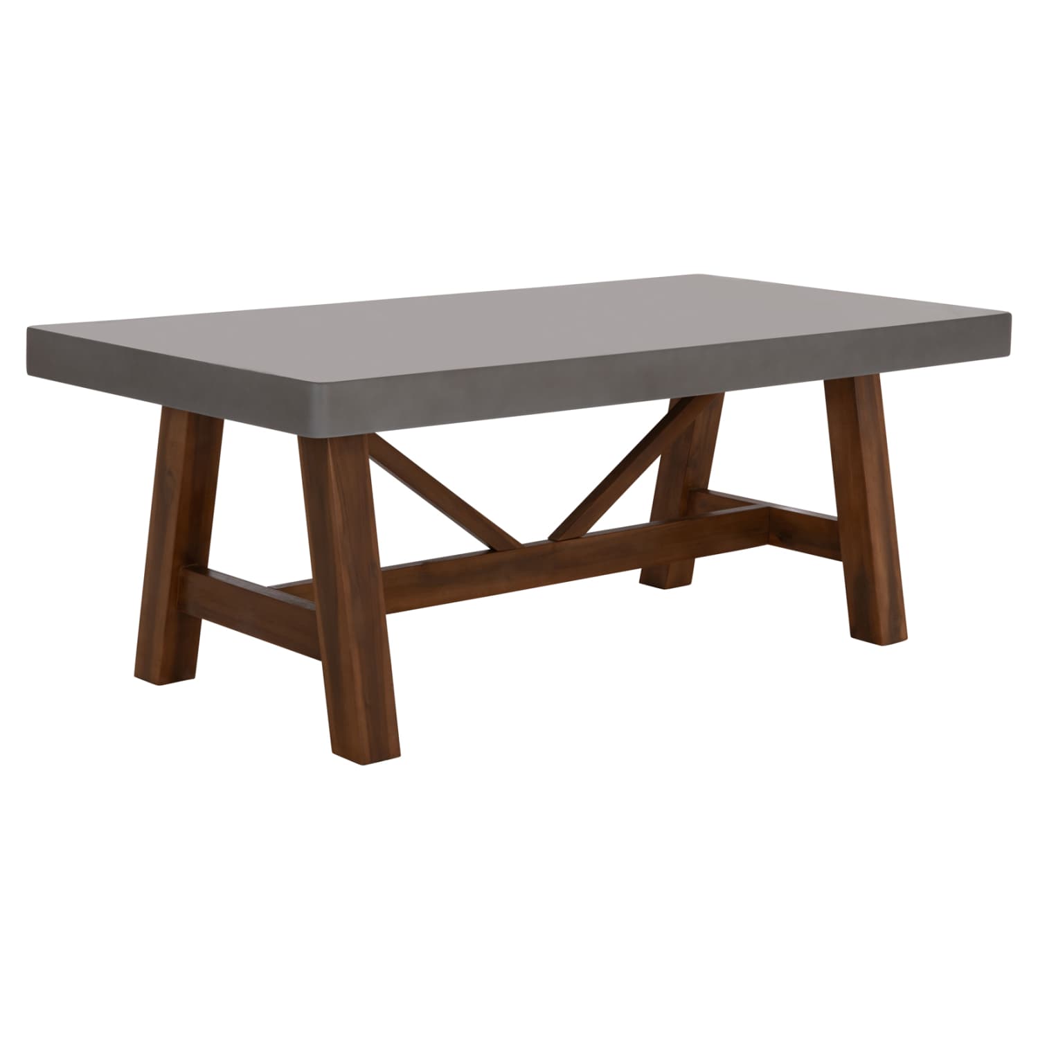 DINING TABLE MAEVE GREY FIBER CEMENT TOP--ACACIA WOOD LEGS 200x100x75Hcm