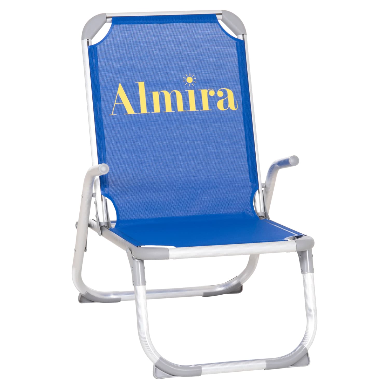 RAISED BEACH CHAIR HEAVY DUTY ALUMINUM ALMIRA BLUE TEXTILENE 53x68x80Hcm