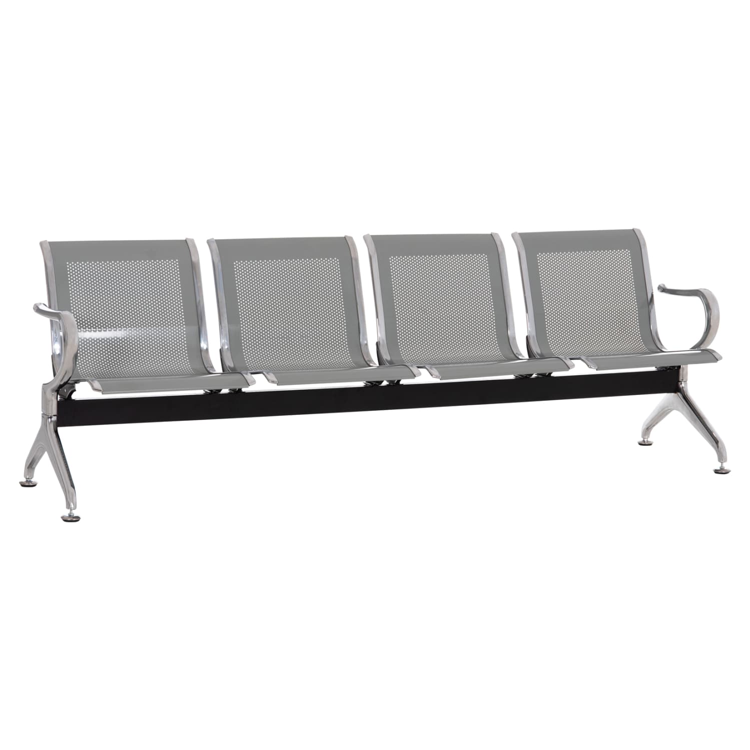 КЛУПА СО 4 СЕДИШТА ТИП АЕРОДРОМСКА AVIATOR МЕТАЛНА МРЕЖА ВО СРЕБРЕНА/СИВА БОЈА 223x55x76Hcm.