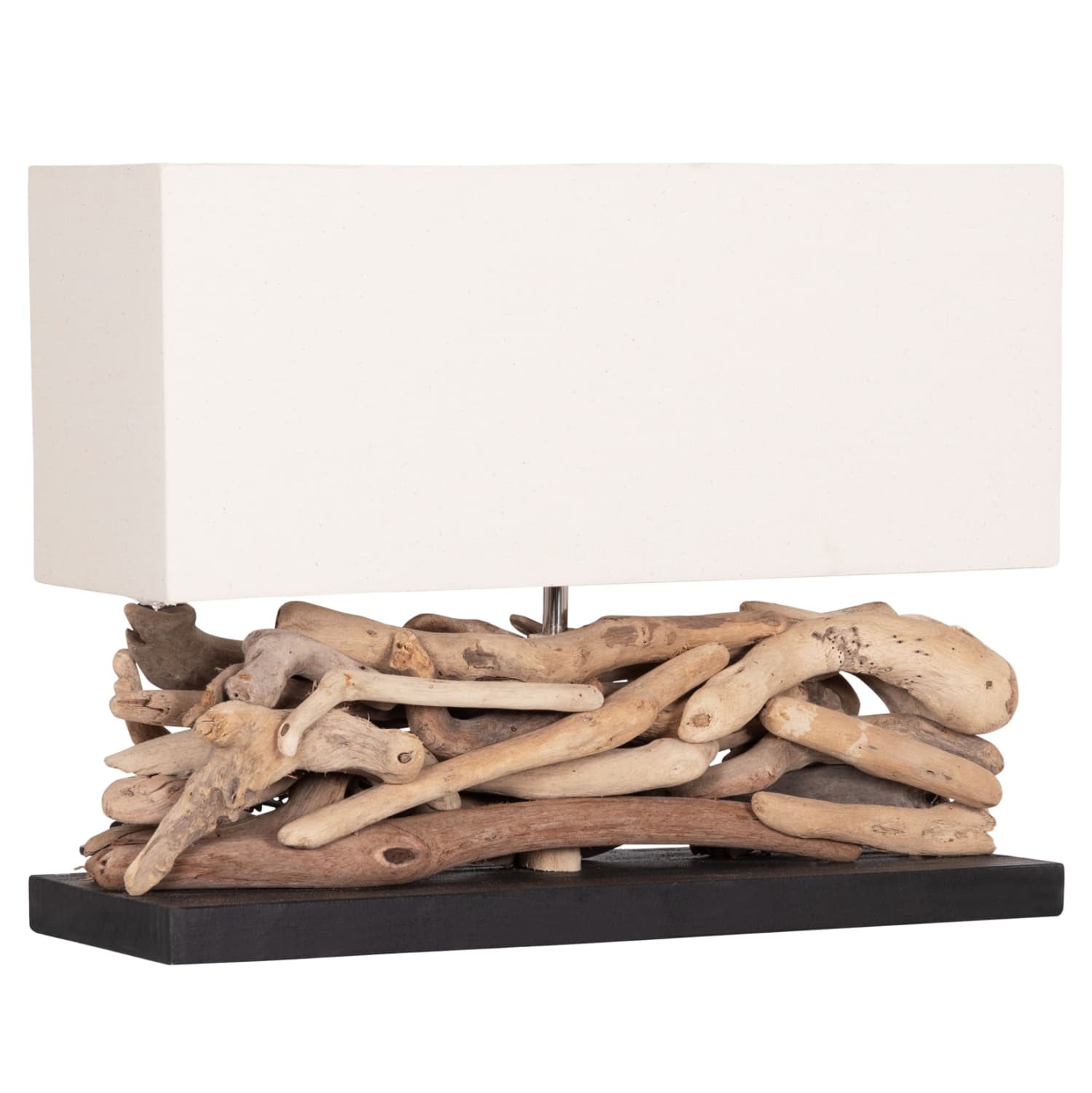 СТОЛНА ЛАМПА ПРАВОАГОЛНА TWIGGY DRIFTWOOD И БЕЛ КАПАК 50x16.5x38Hcm.