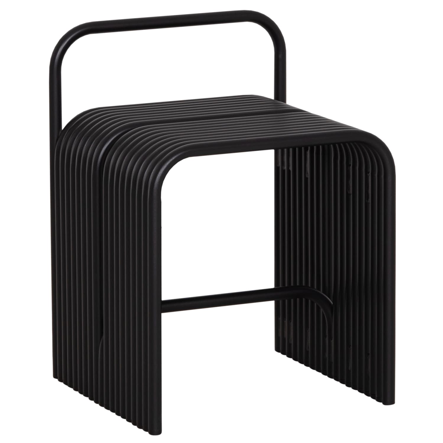 STOOL SERIES INTREPID ALUMINUM IN BLACK 40x38x55Hcm.