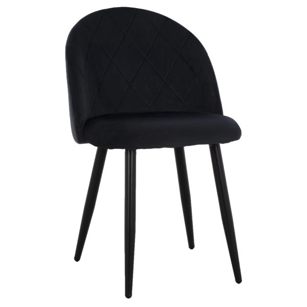 СТОЛ ОДЕД СО МЕТАЛНИ ЦРНИ НОЗЕ & ЦРН ВЕЛУР HM8731.14 45x52x77 см.